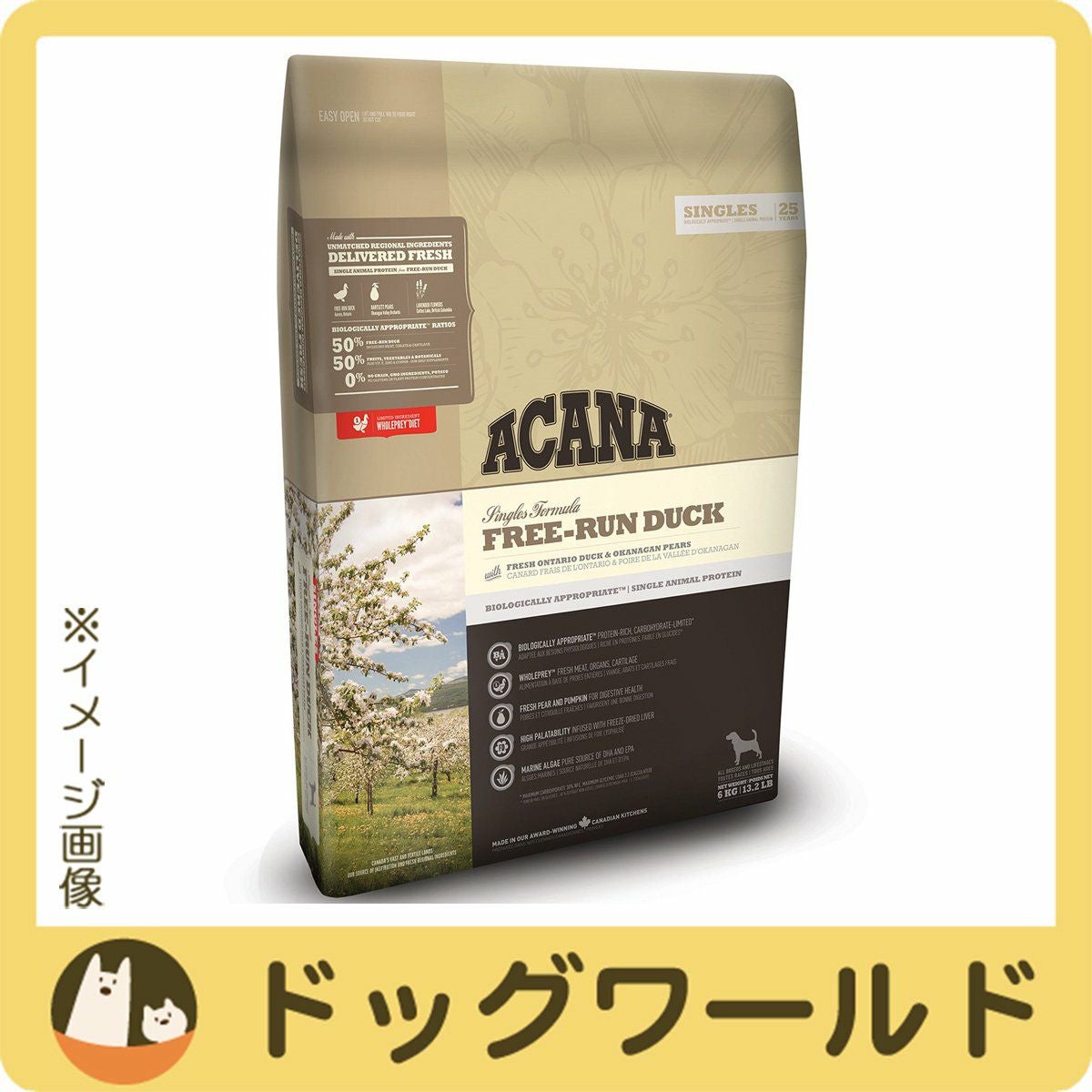 アカナ フリーランダック 6kg | ドッグワールド